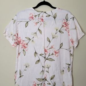 Hot Cotton Maxi Dress size Medium 100% Linen Spring Floral Print